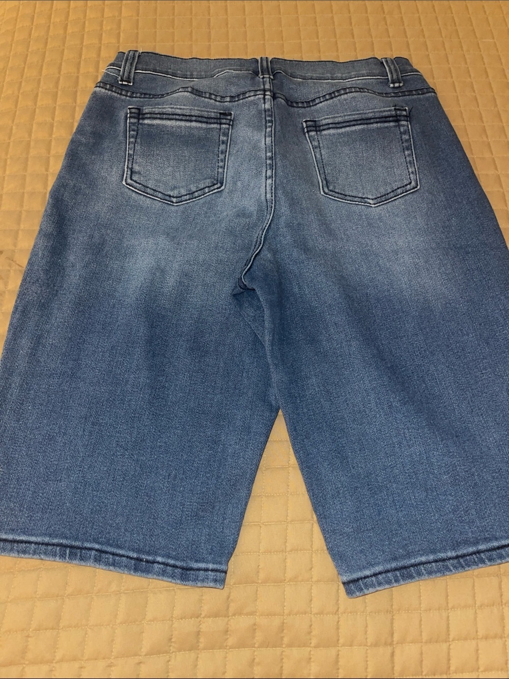DG2 by Diane Gilman Dark Midwash Blue Denim Bermuda Shorts Size 12 - Picture 2 of 5